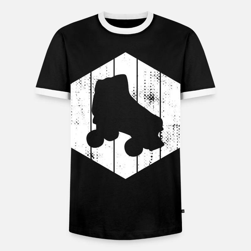 Roller Skates Sketch - Men's Ringer Shirt - black/white