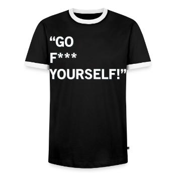 Allez-y vous-même - T-shirt contrasté Homme - noir/blanc - Devant - AI Model Female 172 light (172cm) & AI Model Male 178 light (178cm)