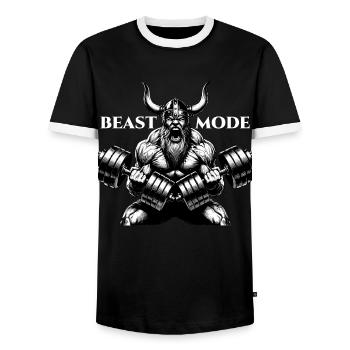 Viking Dumbbells Workout Biceps Gesch - Men's Ringer Shirt - black/white - Front - AI Model Female 172 light (172cm) & AI Model Male 178 light (178cm)