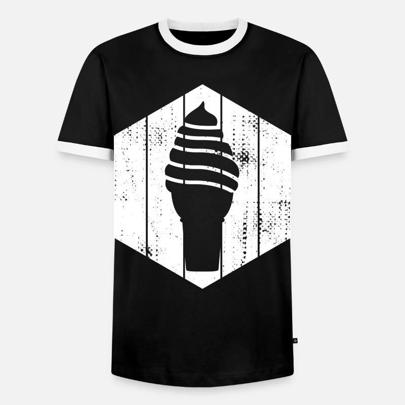 Softeis - Männer Kontrast-T-Shirt - Schwarz/Weiß