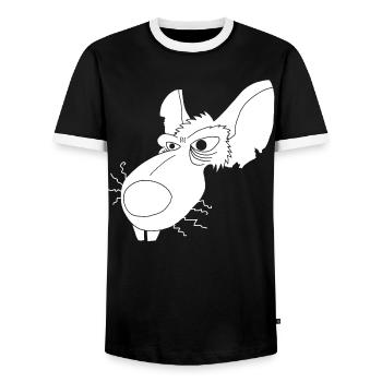 White Sewer Rat - Men's Ringer Shirt - black/white - Front - AI Model Female 172 light (172cm) & AI Model Male 178 light (178cm)