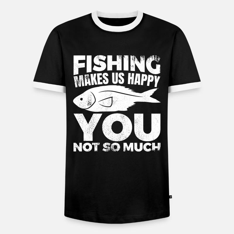 Fischer Witz - Männer Kontrast-T-Shirt - Schwarz/Weiß