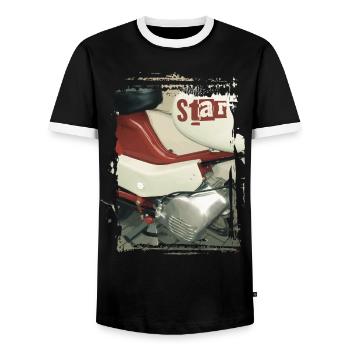 Simson Star - Männer Kontrast-T-Shirt - Schwarz/Weiß - Vorne - AI Model Female 172 light (172cm) & AI Model Male 178 light (178cm)