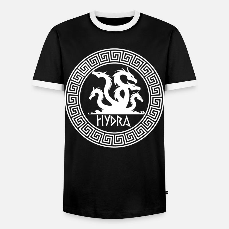 Symbol der Weißen Hydra - Männer Kontrast-T-Shirt - Schwarz/Weiß