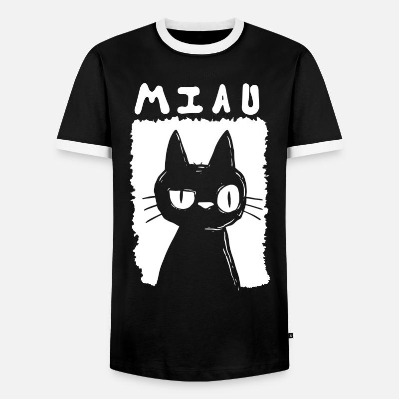 Meow - Men's Ringer Shirt - black/white