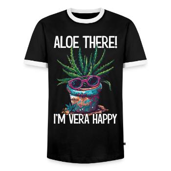 Aloe là je suis Vera jardin cadeau - T-shirt contrasté Homme - noir/blanc - Devant - AI Model Female 172 light (172cm) & AI Model Male 178 light (178cm)