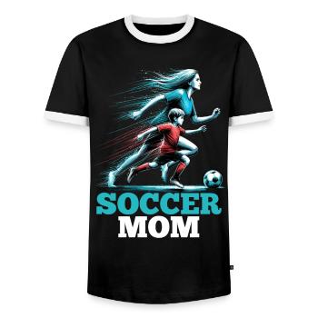 Soccer Mom Fußball Geschenk - Männer Kontrast-T-Shirt - Schwarz/Weiß - Vorne - AI Model Female 172 light (172cm) & AI Model Male 178 light (178cm)