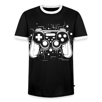 Manettes de jeu - T-shirt contrasté Homme - noir/blanc - Devant - AI Model Female 172 light (172cm) & AI Model Male 178 light (178cm)