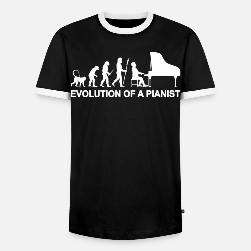 Évolution d’un pianiste - T-shirt contrasté Homme - noir/blanc