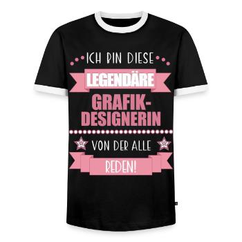 Grafikdesignerin Kreativexpertin süßes Geschenk - Männer Kontrast-T-Shirt - Schwarz/Weiß - Vorne - AI Model Female 172 light (172cm) & AI Model Male 178 light (178cm)
