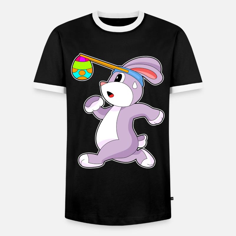 Bunny Easter Jogging - Men's Ringer Shirt - black/white