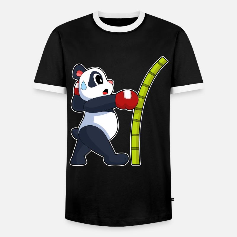 Panda Boxer Boxhandschuhe Boxen - Männer Kontrast-T-Shirt - Schwarz/Weiß