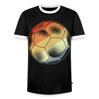 Vintage Handball - Men's Ringer Shirt - black/white - Front - AI Model Female 172 light (172cm) & AI Model Male 178 light (178cm)