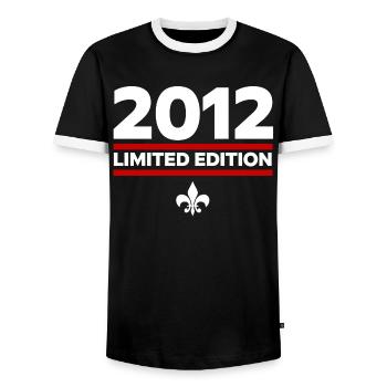 2012 Limited Edition - Men's Ringer Shirt - black/white - Front - AI Model Female 172 light (172cm) & AI Model Male 178 light (178cm)