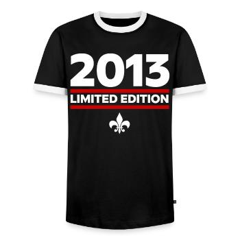 2013 Limited Edition - Men's Ringer Shirt - black/white - Front - AI Model Female 172 light (172cm) & AI Model Male 178 light (178cm)