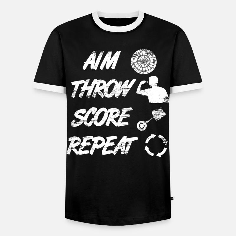 aiming, throwing, pointing, repeating - Men's Ringer Shirt - black/white