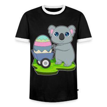 Koala Ostern Osterei  - Männer Kontrast-T-Shirt - Schwarz/Weiß - Vorne - AI Model Female 172 light (172cm) & AI Model Male 178 light (178cm)
