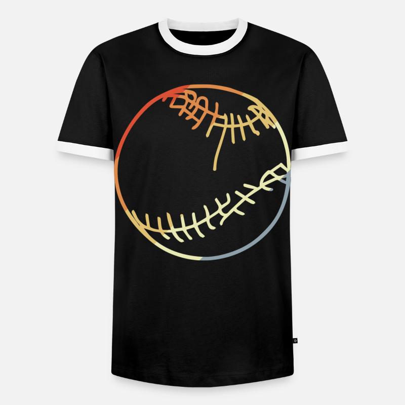 Baseball Ball Drawing - Men's Ringer Shirt - black/white