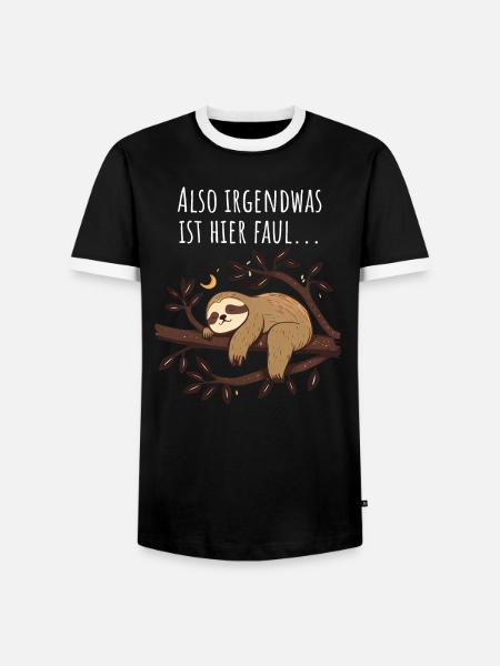 Something's Fishy Here | Sloth Gift - Men's Ringer Shirt - black/white