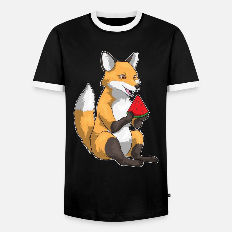 Fruit de la pastèque Fox - T-shirt contrasté Homme - noir/blanc