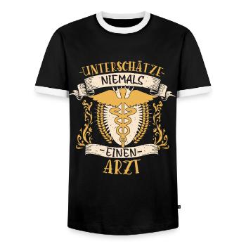 Arzt Geschenk Medizin Lustig Beruf - Männer Kontrast-T-Shirt - Schwarz/Weiß - Vorne - AI Model Female 172 light (172cm) & AI Model Male 178 light (178cm)