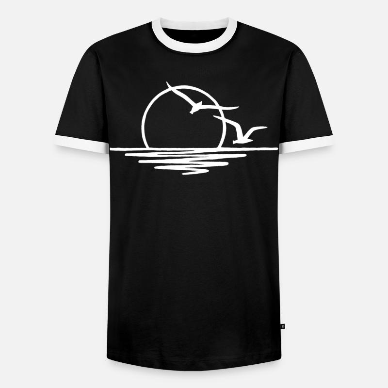 Sunset (white) - Men's Ringer Shirt - black/white