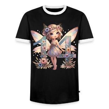 14 ans fée elfe mignon cadeau d’anniversaire - T-shirt contrasté Homme - noir/blanc - Devant - AI Model Female 172 light (172cm) & AI Model Male 178 light (178cm)