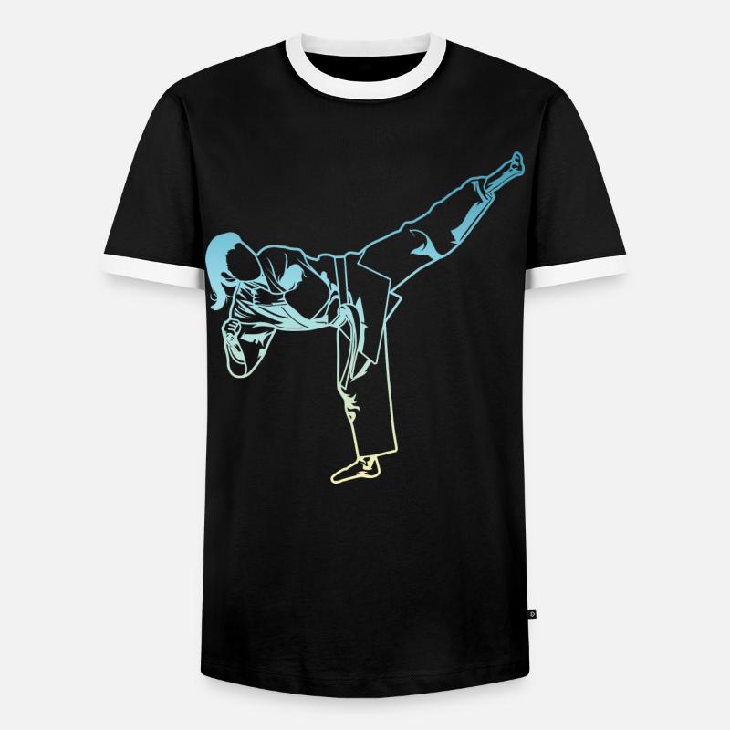 Karate Mädchen - Männer Kontrast-T-Shirt - Schwarz/Weiß