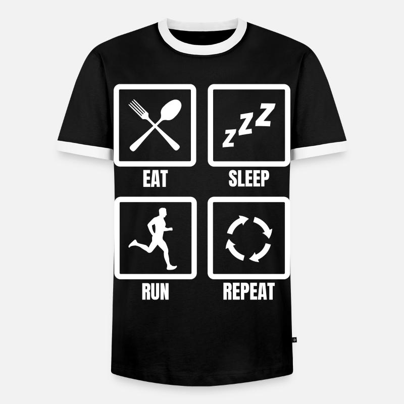Läufer Routine - Männer Kontrast-T-Shirt - Schwarz/Weiß