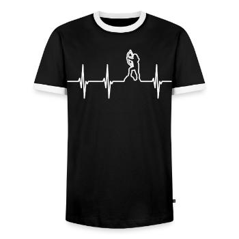 Bogenschützin Herzlinie - Männer Kontrast-T-Shirt - Schwarz/Weiß - Vorne - AI Model Female 172 light (172cm) & AI Model Male 178 light (178cm)