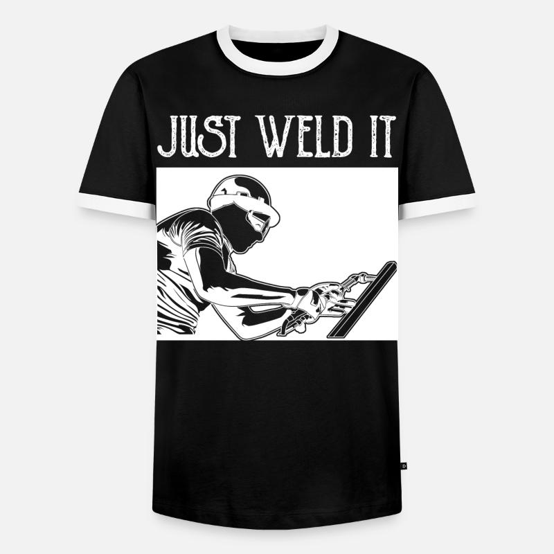 Just Weld It - Men's Ringer Shirt - black/white