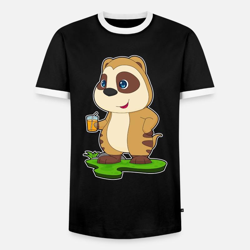 Erdmännchen Saft - Männer Kontrast-T-Shirt - Schwarz/Weiß