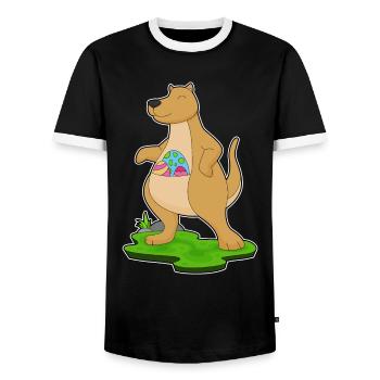 Känguru Ostern Ostereier - Männer Kontrast-T-Shirt - Schwarz/Weiß - Vorne - AI Model Female 172 light (172cm) & AI Model Male 178 light (178cm)