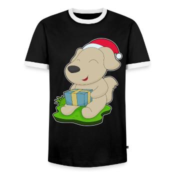 Forfait Noël pour chien - T-shirt contrasté Homme - noir/blanc - Devant - AI Model Female 172 light (172cm) & AI Model Male 178 light (178cm)