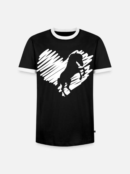 I love horses - Men's Ringer Shirt - black/white