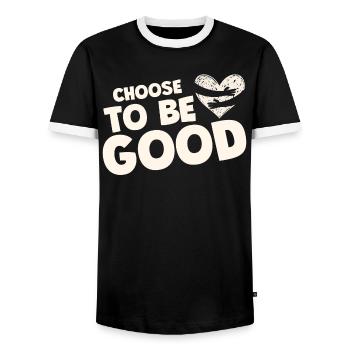 Choose to be good motivation - T-shirt contrasté Homme - noir/blanc - Devant - AI Model Female 172 light (172cm) & AI Model Male 178 light (178cm)