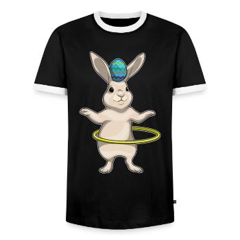 Hase Ostern Fitness - Männer Kontrast-T-Shirt - Schwarz/Weiß - Vorne - AI Model Female 172 light (172cm) & AI Model Male 178 light (178cm)