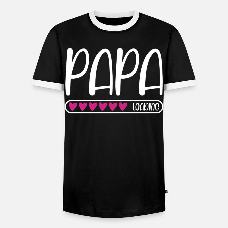 Papa loading - Männer Kontrast-T-Shirt - Schwarz/Weiß