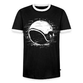 Tennisball Skizze - Männer Kontrast-T-Shirt - Schwarz/Weiß - Vorne - AI Model Female 172 light (172cm) & AI Model Male 178 light (178cm)