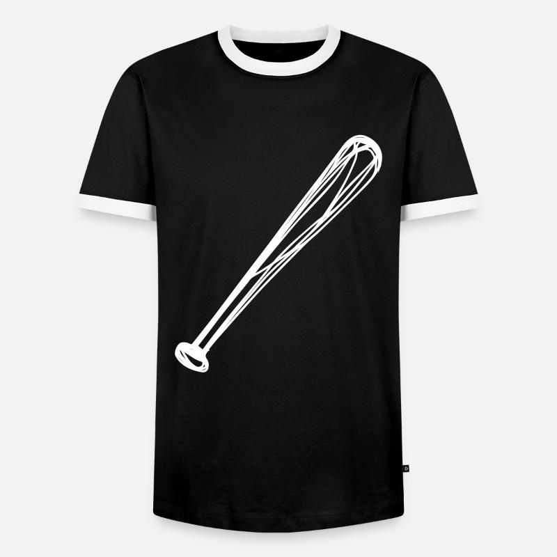 Baseball Bat Drawing - Men's Ringer Shirt - black/white