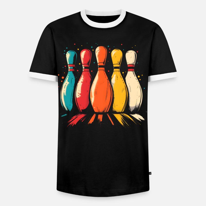 Kegeln - Männer Kontrast-T-Shirt - Schwarz/Weiß