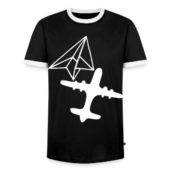 Traum von Größe (Weiß) - Männer Kontrast-T-Shirt - Schwarz/Weiß - Vorne - AI Model Female 172 light (172cm) & AI Model Male 178 light (178cm)