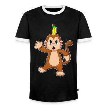 Banane Singe - T-shirt contrasté Homme - noir/blanc - Devant - AI Model Female 172 light (172cm) & AI Model Male 178 light (178cm)