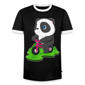 Vélo Panda - T-shirt contrasté Homme - noir/blanc - Devant - AI Model Female 172 light (172cm) & AI Model Male 178 light (178cm)