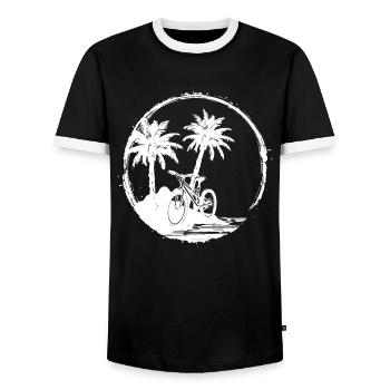 Cyclist Graphic - Men's Ringer Shirt - black/white - Front - AI Model Female 172 light (172cm) & AI Model Male 178 light (178cm)