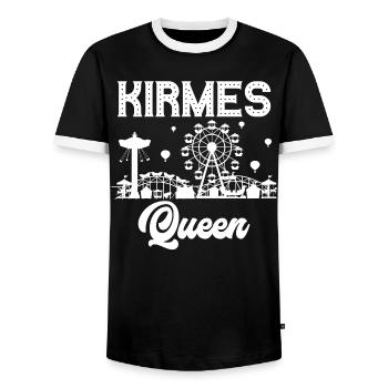 Funfair, Queen, Fair, Fair, Folk Festival - Men's Ringer Shirt - black/white - Front - AI Model Female 172 light (172cm) & AI Model Male 178 light (178cm)