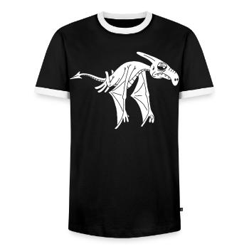Dinosaure volant blanc - T-shirt contrasté Homme - noir/blanc - Devant - AI Model Female 172 light (172cm) & AI Model Male 178 light (178cm)