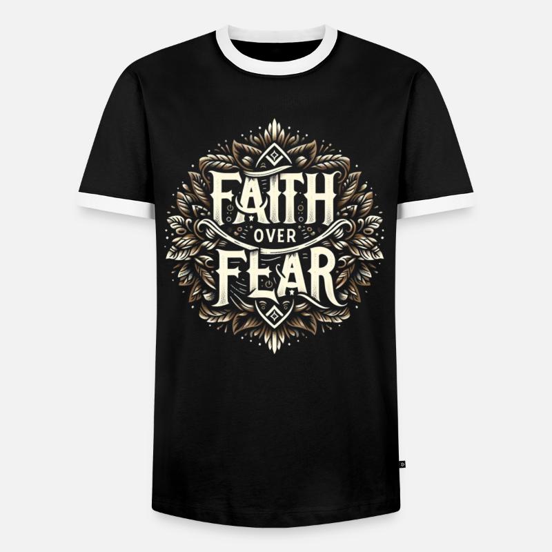 Glaube über Angst - Männer Kontrast-T-Shirt - Schwarz/Weiß