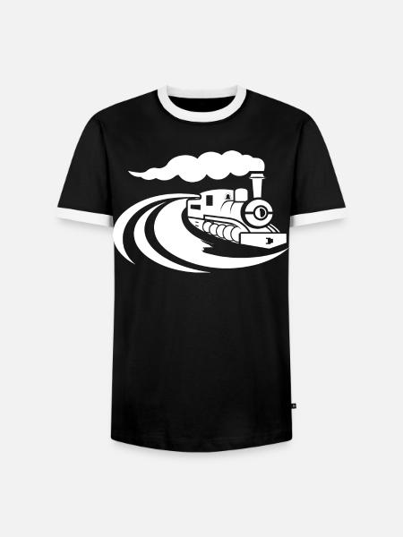 Lokomotive - Männer Kontrast-T-Shirt - Schwarz/Weiß