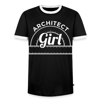 Architect - Men's Ringer Shirt - black/white - Front - AI Model Female 172 light (172cm) & AI Model Male 178 light (178cm)